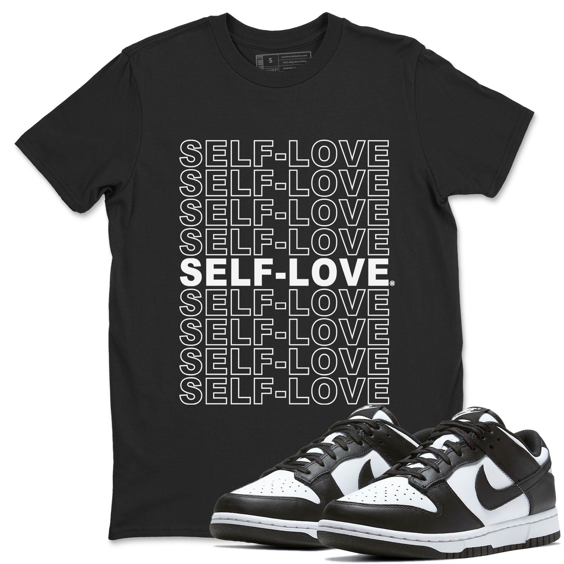 Dunk Panda Sneaker Match Tees Self Love Sneaker Tees Dunk Low Panda Dunks Black White SNRT Sneaker Release Tees Unisex Shirts Black 1