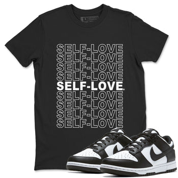 Dunk Panda Sneaker Match Tees Self Love Sneaker Tees Dunk Low Panda Dunks Black White SNRT Sneaker Release Tees Unisex Shirts Black 1