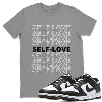 Dunk Panda Sneaker Match Tees Self Love Sneaker Tees Dunk Low Panda Dunks Black White SNRT Sneaker Release Tees Unisex Shirts Heather Grey 1