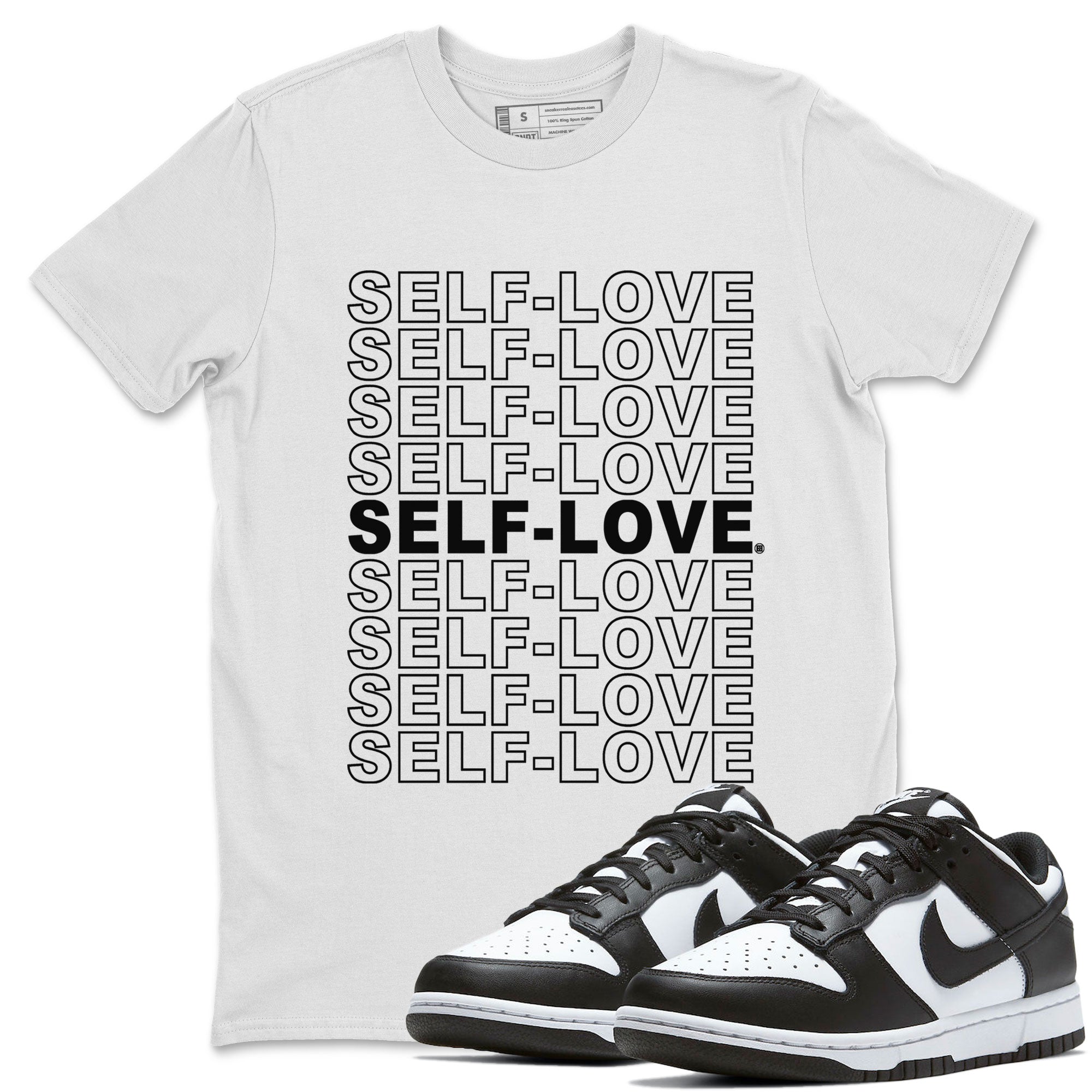 Dunk Panda Sneaker Match Tees Self Love Sneaker Tees Dunk Low Panda Dunks Black White SNRT Sneaker Release Tees Unisex Shirts White 1