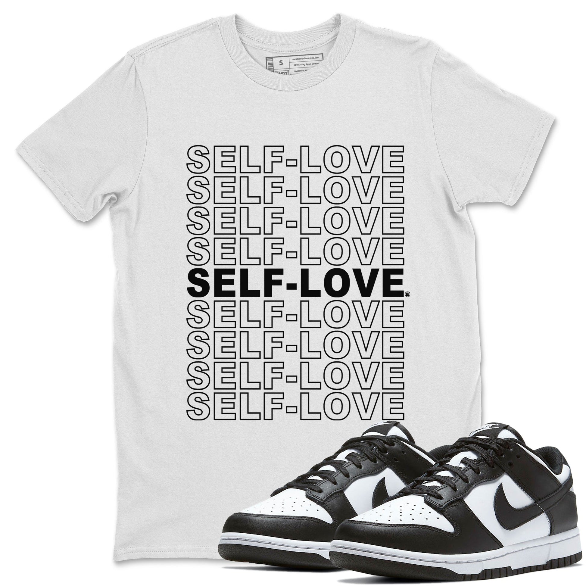 Dunk Panda Sneaker Match Tees Self Love Sneaker Tees Dunk Low Panda Dunks Black White SNRT Sneaker Release Tees Unisex Shirts White 1