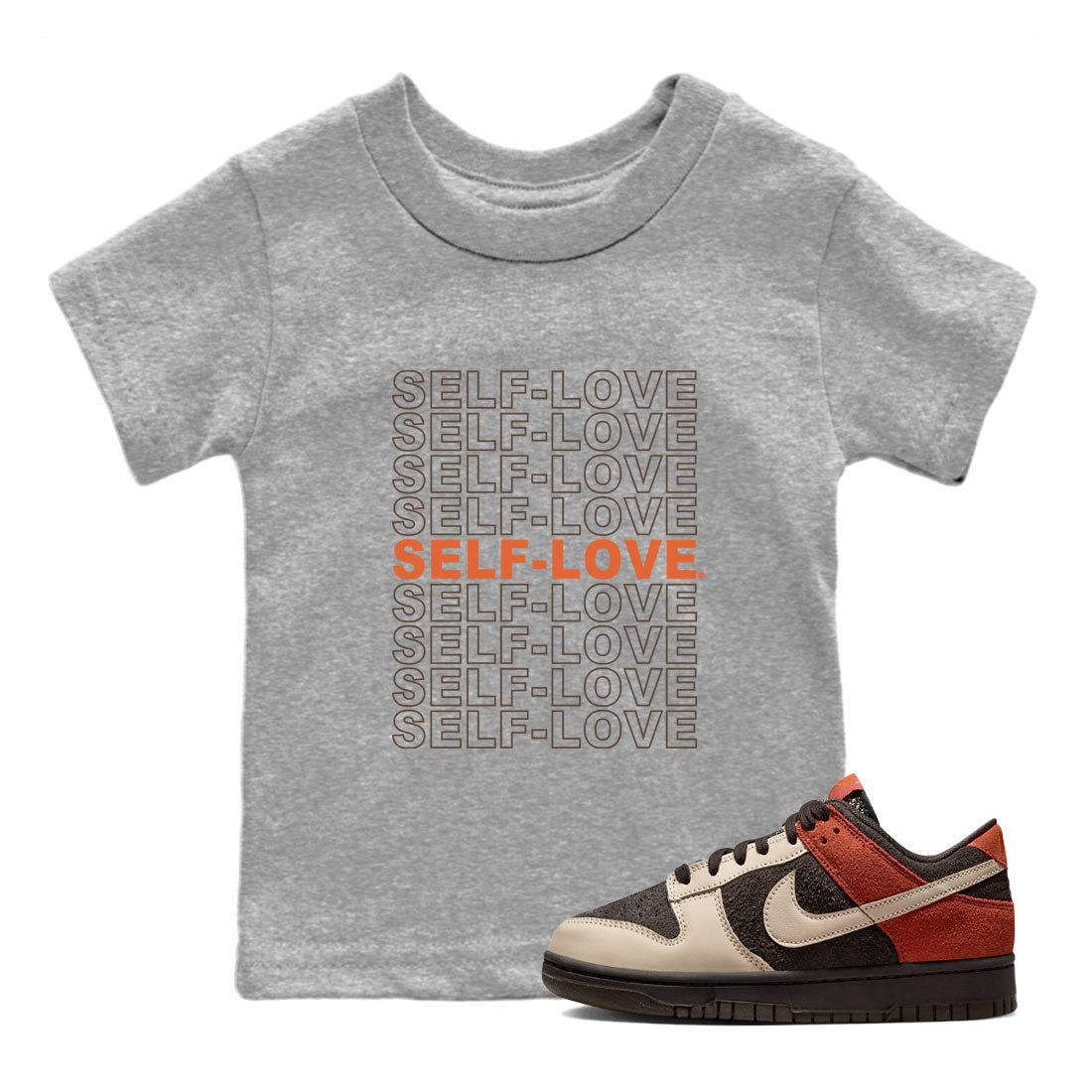 Dunk Red Panda shirt to match jordans Self Love sneaker tees Dunk Low Red Panda SNRT Sneaker Tees Baby Toddler Heather Grey 1 T-Shirt