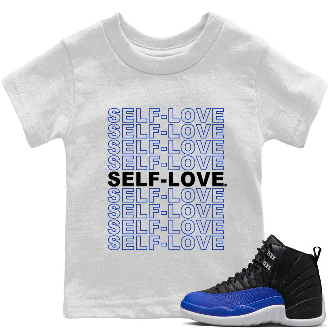Jordan 12 Hyper Royal Sneaker Match Tees Self Love Sneaker Tees Jordan 12 Hyper Royal Sneaker Release Tees Kids Shirts