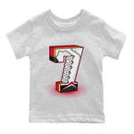 Jordan 7 Cardinal Sneaker Match Tees Seven Statue Sneaker Tees Jordan 7 Cardinal Sneaker Release Tees Kids Shirts