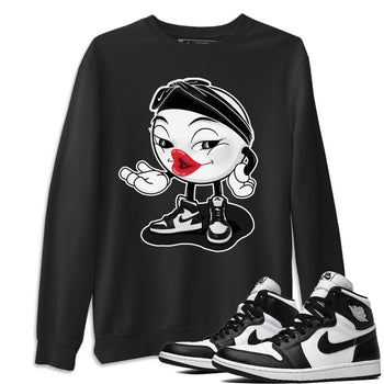 Jordan 1 Black White Sneaker Match Tees Sexy Emoji Sneaker Tees Jordan 1 Black White Sneaker Release Tees Unisex Shirts