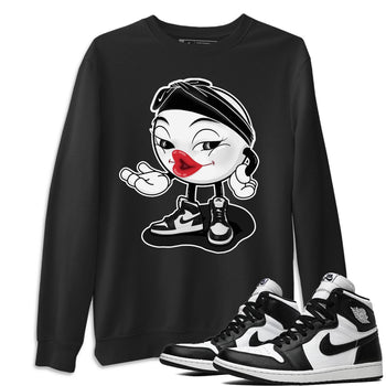 Jordan 1 Black White Sneaker Match Tees Sexy Emoji Sneaker Tees Jordan 1 Black White Sneaker Release Tees Unisex Shirts