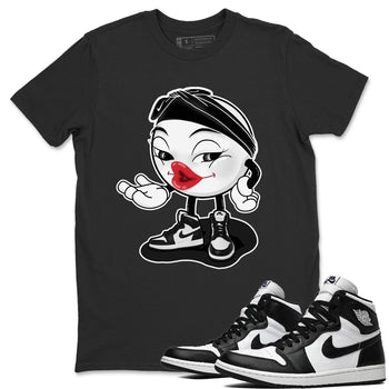 Jordan 1 Black White Sneaker Match Tees Sexy Emoji Sneaker Tees Jordan 1 Black White Sneaker Release Tees Unisex Shirts