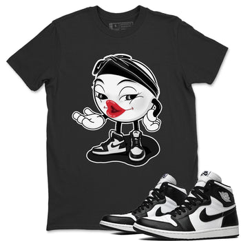 Jordan 1 Black White Sneaker Match Tees Sexy Emoji Sneaker Tees Jordan 1 Black White Sneaker Release Tees Unisex Shirts