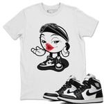 Jordan 1 Black White Sneaker Match Tees Sexy Emoji Sneaker Tees Jordan 1 Black White Sneaker Release Tees Unisex Shirts
