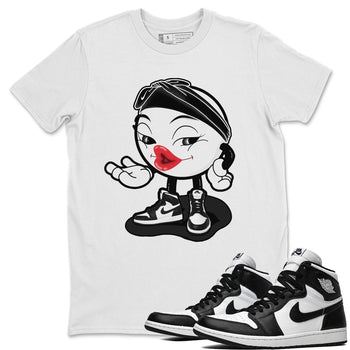 Jordan 1 Black White Sneaker Match Tees Sexy Emoji Sneaker Tees Jordan 1 Black White Sneaker Release Tees Unisex Shirts