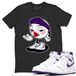 Jordan 1 WMNS Court Purple Sneaker Match Tees Sexy Emoji Sneaker Tees Jordan 1 WMNS Court Purple Sneaker Release Tees Unisex Shirts