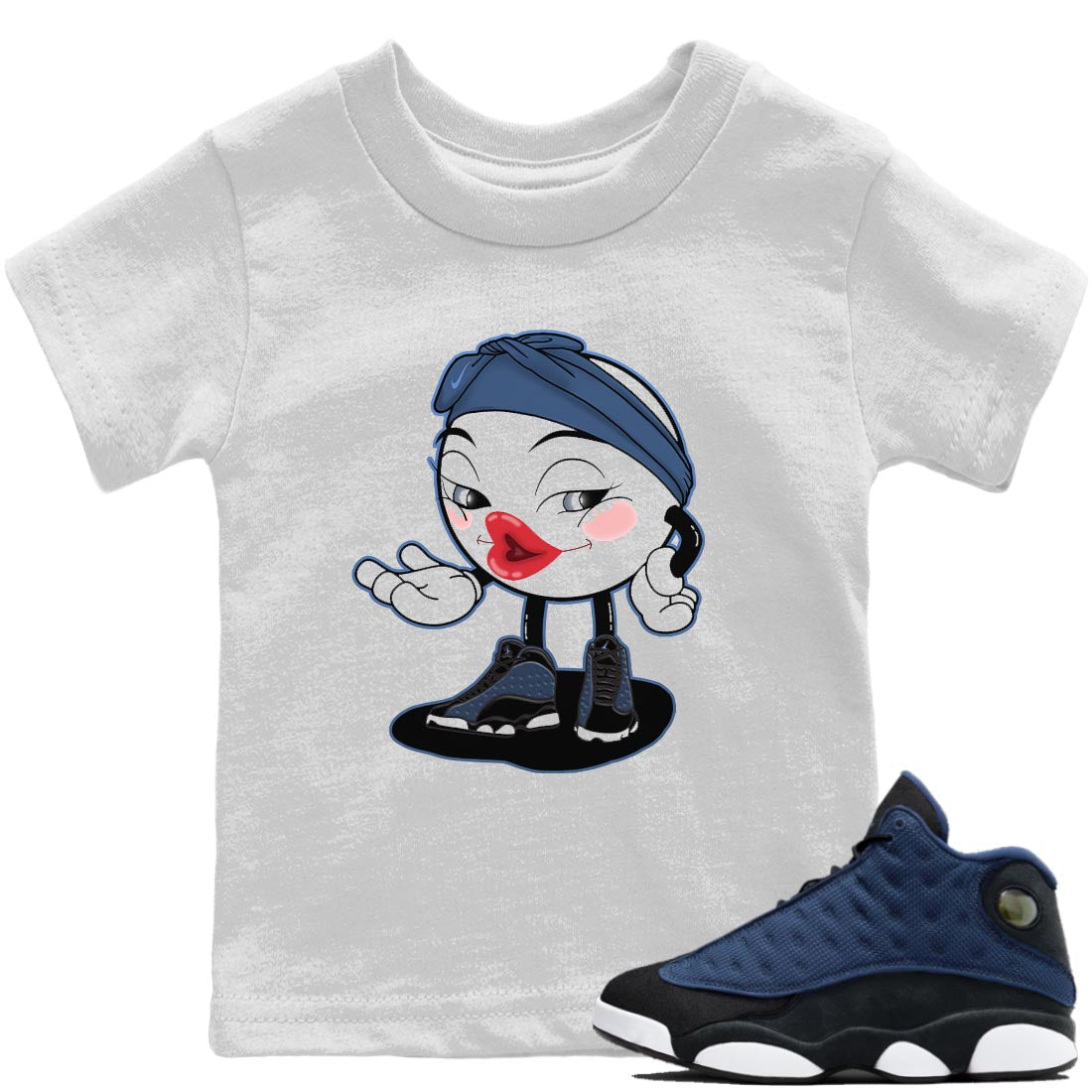 Jordan 13 Brave Blue Sneaker Match Tees Sexy Emoji Sneaker Tees Jordan 13 Brave Blue Sneaker Release Tees Kids Shirts