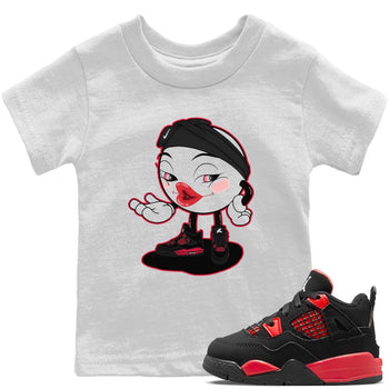 Jordan 4 Red Thunder Sneaker Match Tees Sexy Emoji Sneaker Tees Jordan 4 Red Thunder Sneaker Release Tees Kids Shirts