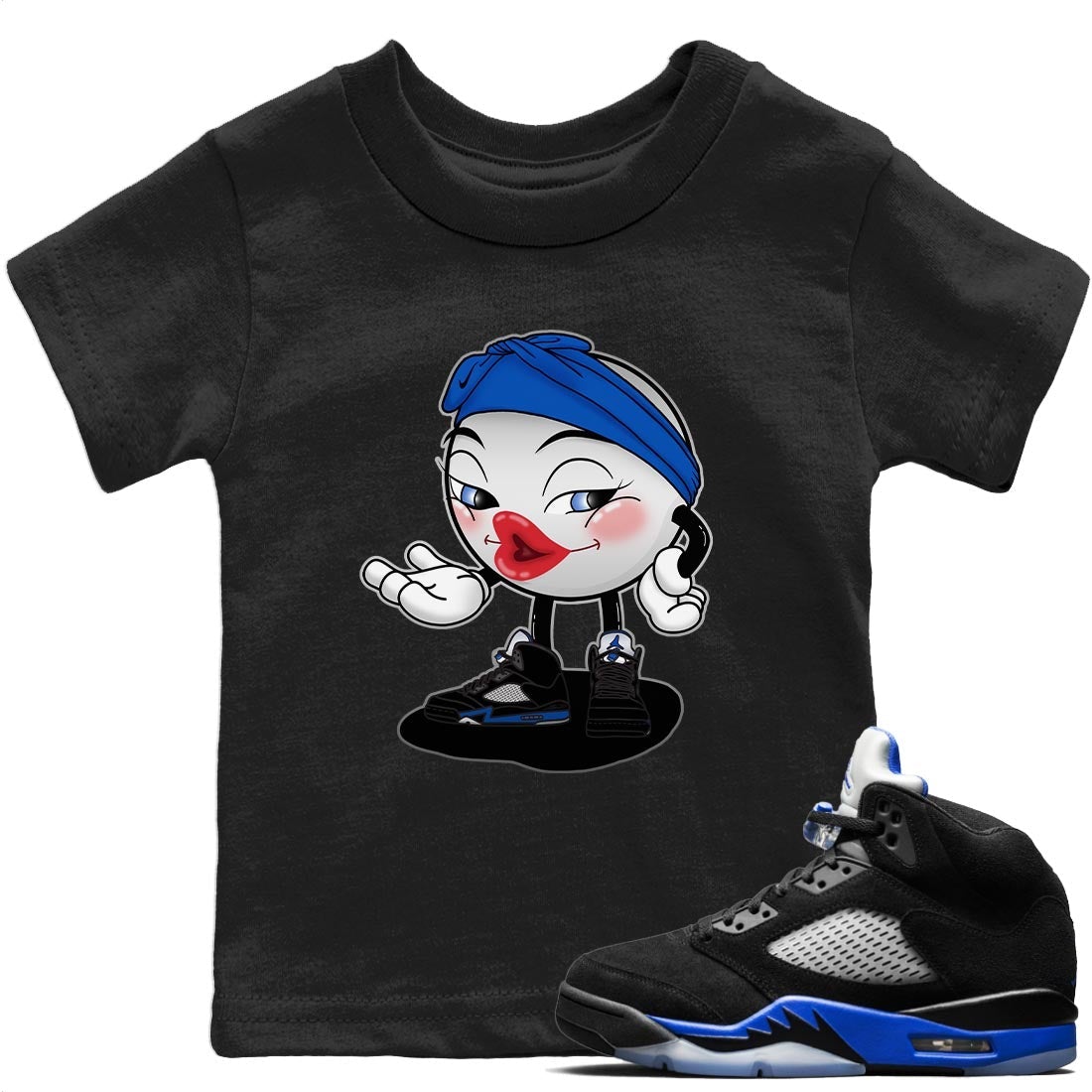Jordan 5 Racer Blue Sneaker Match Tees Sexy Emoji Sneaker Tees Jordan 5 Racer Blue Sneaker Release Tees Kids Shirts