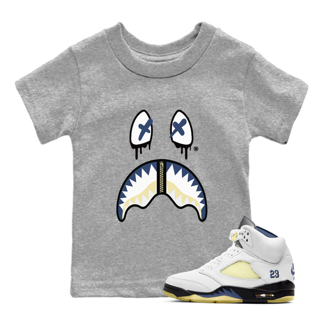 Air Jordan 5 A Ma Maniere x Dawn shirt to match jordans Shark Face sneaker tees Air Jordan 5 A Ma Maniere x Photon Dust SNRT Sneaker Tees Sneaker Matching Shirt Baby Toddler Heather Grey 1 T-Shirt