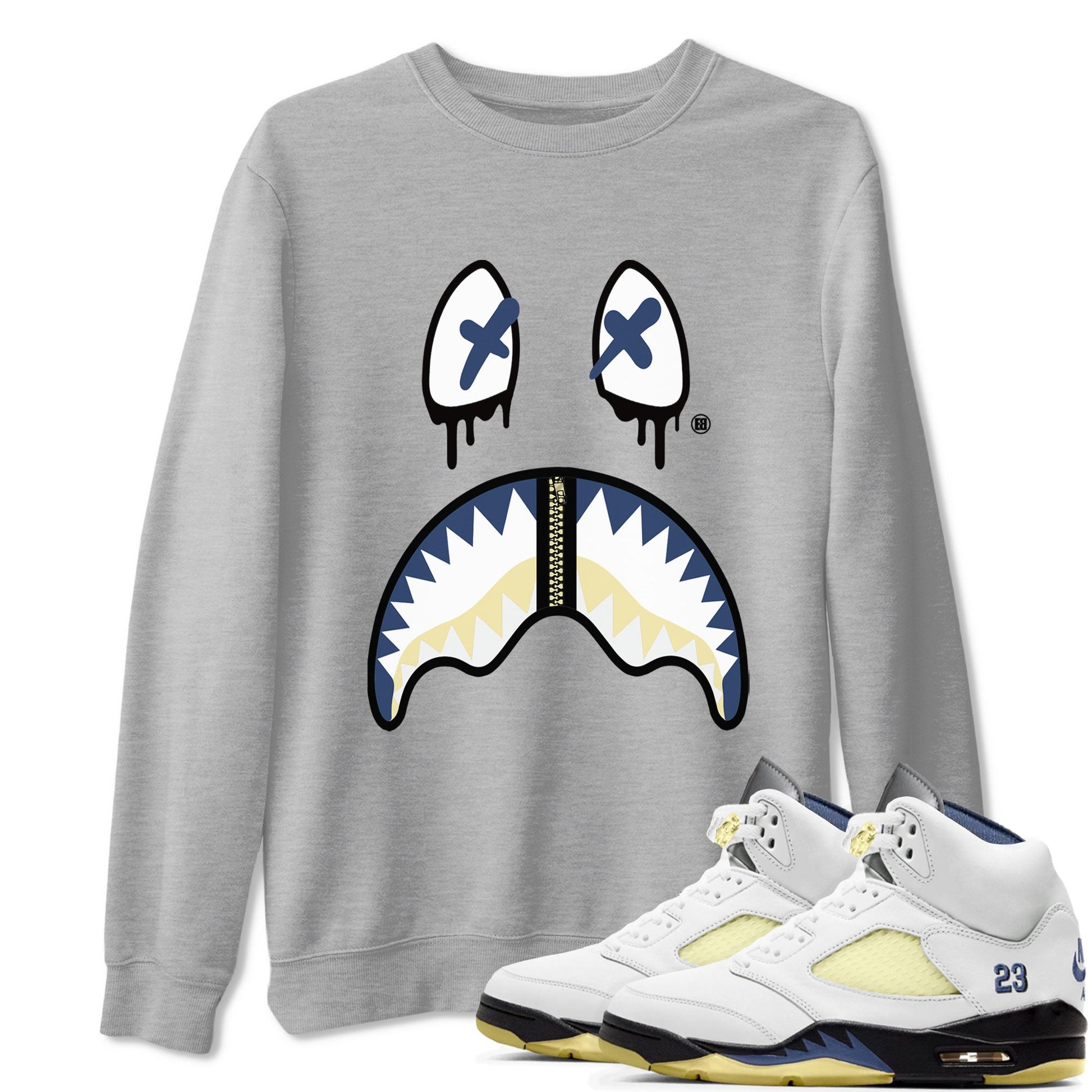 Air Jordan 5 A Ma Maniere x Dawn shirt to match jordans Shark Face sneaker tees Air Jordan 5 A Ma Maniere x Photon Dust SNRT Sneaker Tees Sneaker Matching Shirt Unisex Heather Grey 1 T-Shirt