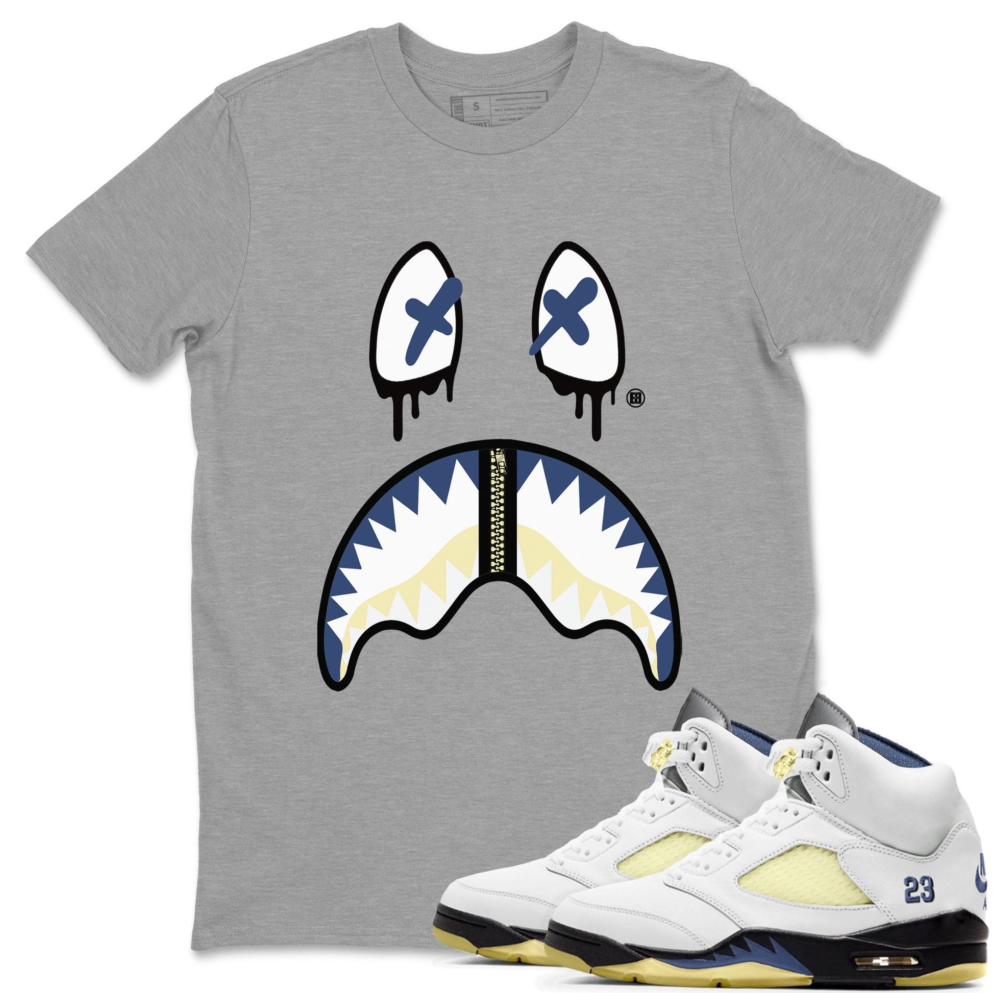 Air Jordan 5 A Ma Maniere x Dawn shirt to match jordans Shark Face sneaker tees Air Jordan 5 A Ma Maniere x Photon Dust SNRT Sneaker Tees Sneaker Matching Shirt Unisex Heather Grey 1 T-Shirt