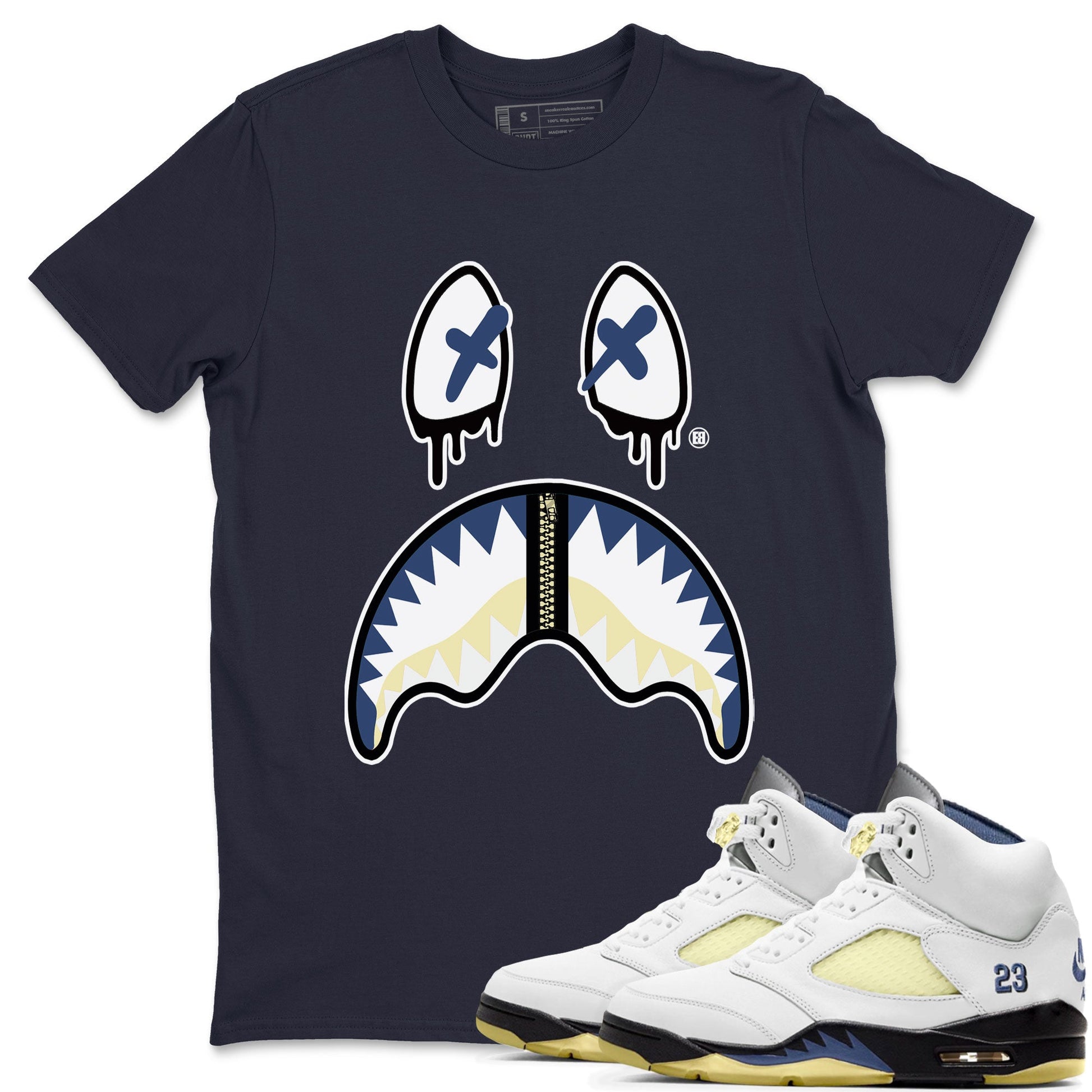 Air Jordan 5 A Ma Maniere x Dawn shirt to match jordans Shark Face sneaker tees Air Jordan 5 A Ma Maniere x Photon Dust SNRT Sneaker Tees Sneaker Matching Shirt Unisex Navy 1 T-Shirt