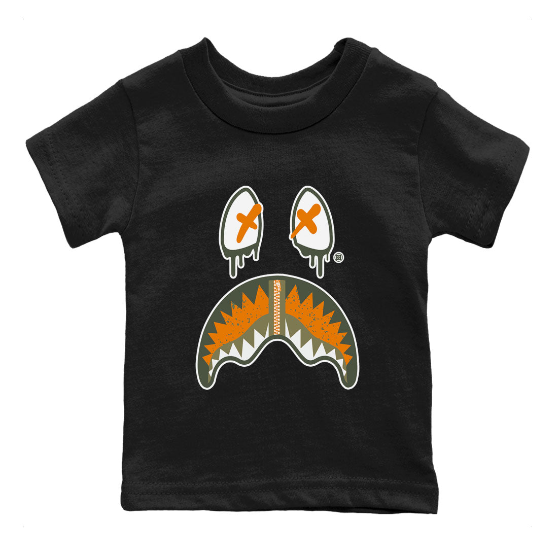 Air Jordan 5 Retro Olive shirt to match jordans Shark Face sneaker tees Air Jordan 5 Olive SNRT Sneaker Tees Sneaker Matching Cotton Shirt baby toddler Black 2 cotton Shirt