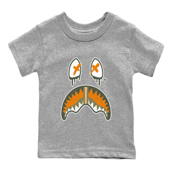 Air Jordan 5 Retro Olive shirt to match jordans Shark Face sneaker tees Air Jordan 5 Olive SNRT Sneaker Tees Sneaker Matching Cotton Shirt baby toddler Heather Grey 2 cotton Shirt
