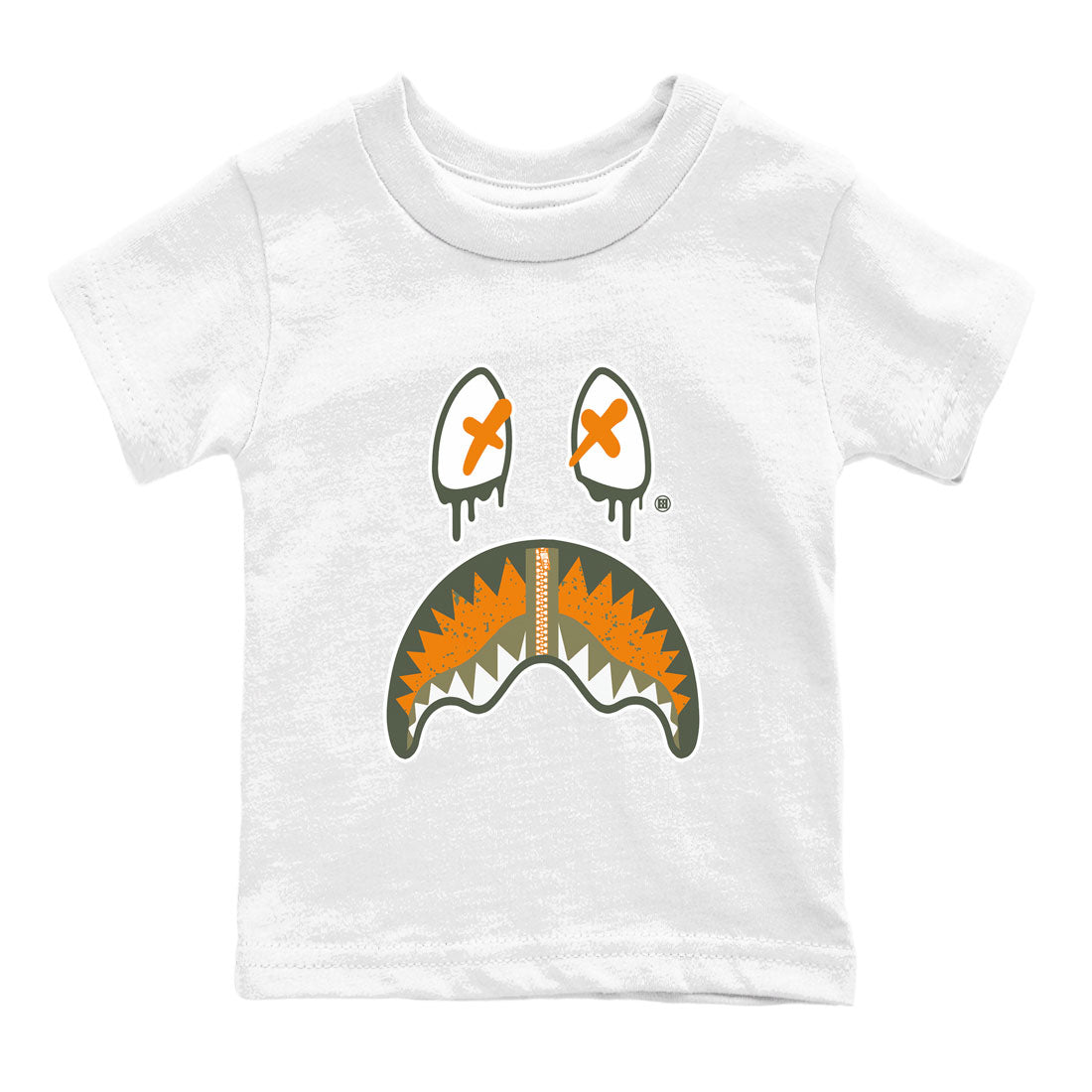 Air Jordan 5 Retro Olive shirt to match jordans Shark Face sneaker tees Air Jordan 5 Olive SNRT Sneaker Tees Sneaker Matching Cotton Shirt baby toddler White 2 cotton Shirt