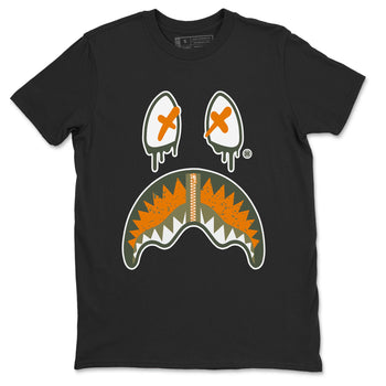 Air Jordan 5 Retro Olive shirt to match jordans Shark Face sneaker tees Air Jordan 5 Olive SNRT Sneaker Tees Sneaker Matching Cotton Shirt unisex cotton Black 2 crew neck shirt