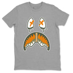 Air Jordan 5 Retro Olive shirt to match jordans Shark Face sneaker tees Air Jordan 5 Olive SNRT Sneaker Tees Sneaker Matching Cotton Shirt unisex cotton Heather Grey 2 crew neck shirt