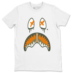 Air Jordan 5 Retro Olive shirt to match jordans Shark Face sneaker tees Air Jordan 5 Olive SNRT Sneaker Tees Sneaker Matching Cotton Shirt unisex cotton White 2 crew neck shirt
