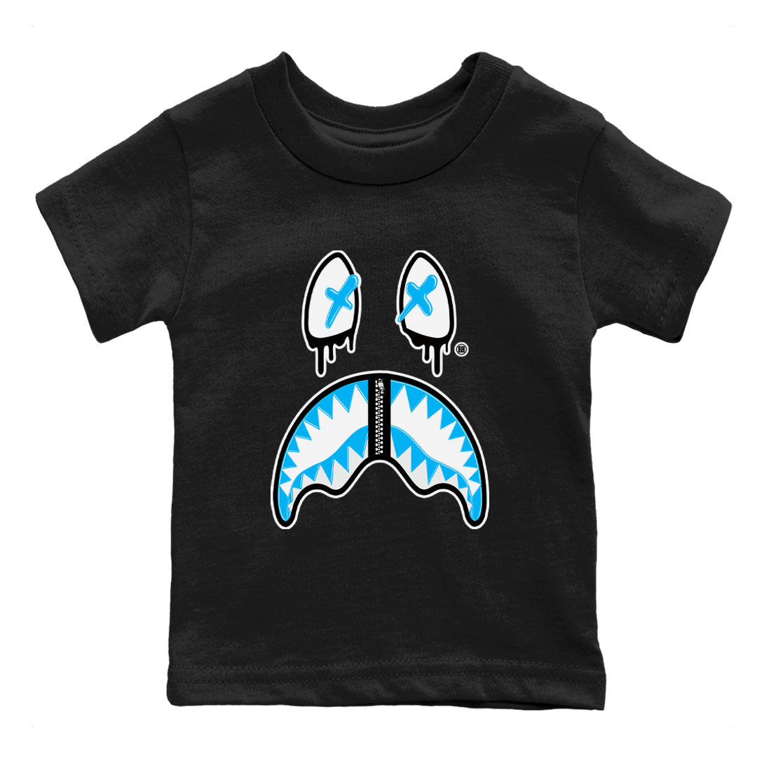AJ9 Powder Blue shirt to match jordans Shark Face sneaker tees Air Jordan 9 Powder Blue SNRT sneaker release tees baby toddler Black 2 cotton Shirt