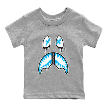 AJ9 Powder Blue shirt to match jordans Shark Face sneaker tees Air Jordan 9 Powder Blue SNRT sneaker release tees baby toddler Heather Grey 2 cotton Shirt