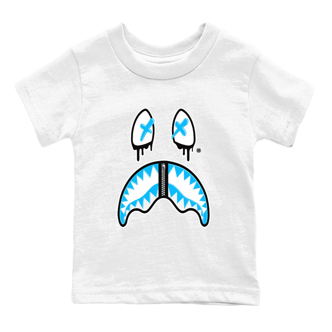 AJ9 Powder Blue shirt to match jordans Shark Face sneaker tees Air Jordan 9 Powder Blue SNRT sneaker release tees baby toddler White 2 cotton Shirt