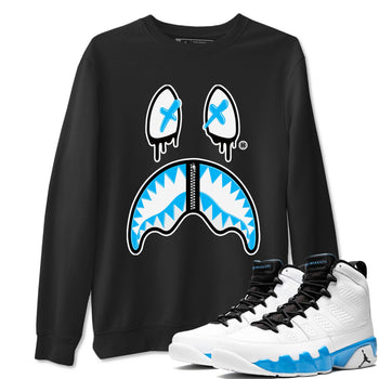 AJ9 Powder Blue shirt to match jordans Shark Face sneaker tees Air Jordan 9 Powder Blue SNRT Sneaker Release Tees unisex cotton Black 1 crew neck shirt