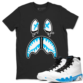 AJ9 Powder Blue shirt to match jordans Shark Face sneaker tees Air Jordan 9 Powder Blue SNRT Sneaker Release Tees unisex cotton Black 1 crew neck shirt