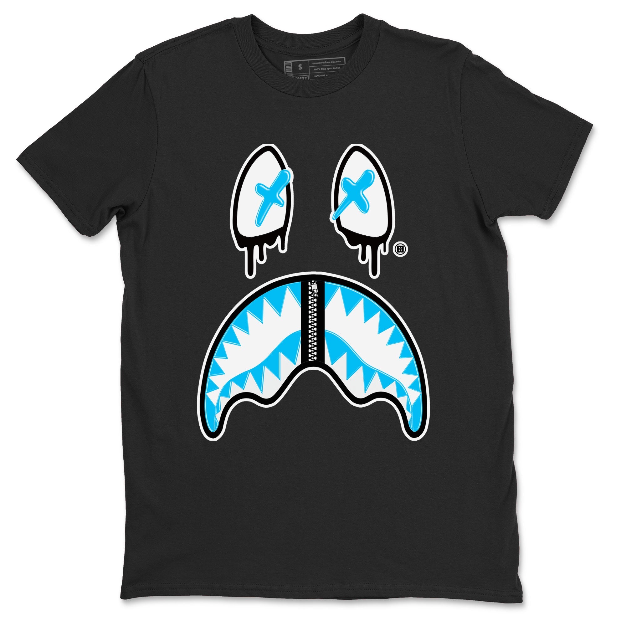 AJ9 Powder Blue shirt to match jordans Shark Face sneaker tees Air Jordan 9 Powder Blue SNRT Sneaker Release Tees unisex cotton Black 2 crew neck shirt