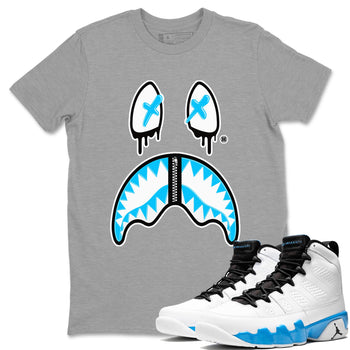 AJ9 Powder Blue shirt to match jordans Shark Face sneaker tees Air Jordan 9 Powder Blue SNRT Sneaker Release Tees unisex cotton Heather Grey 1 crew neck shirt