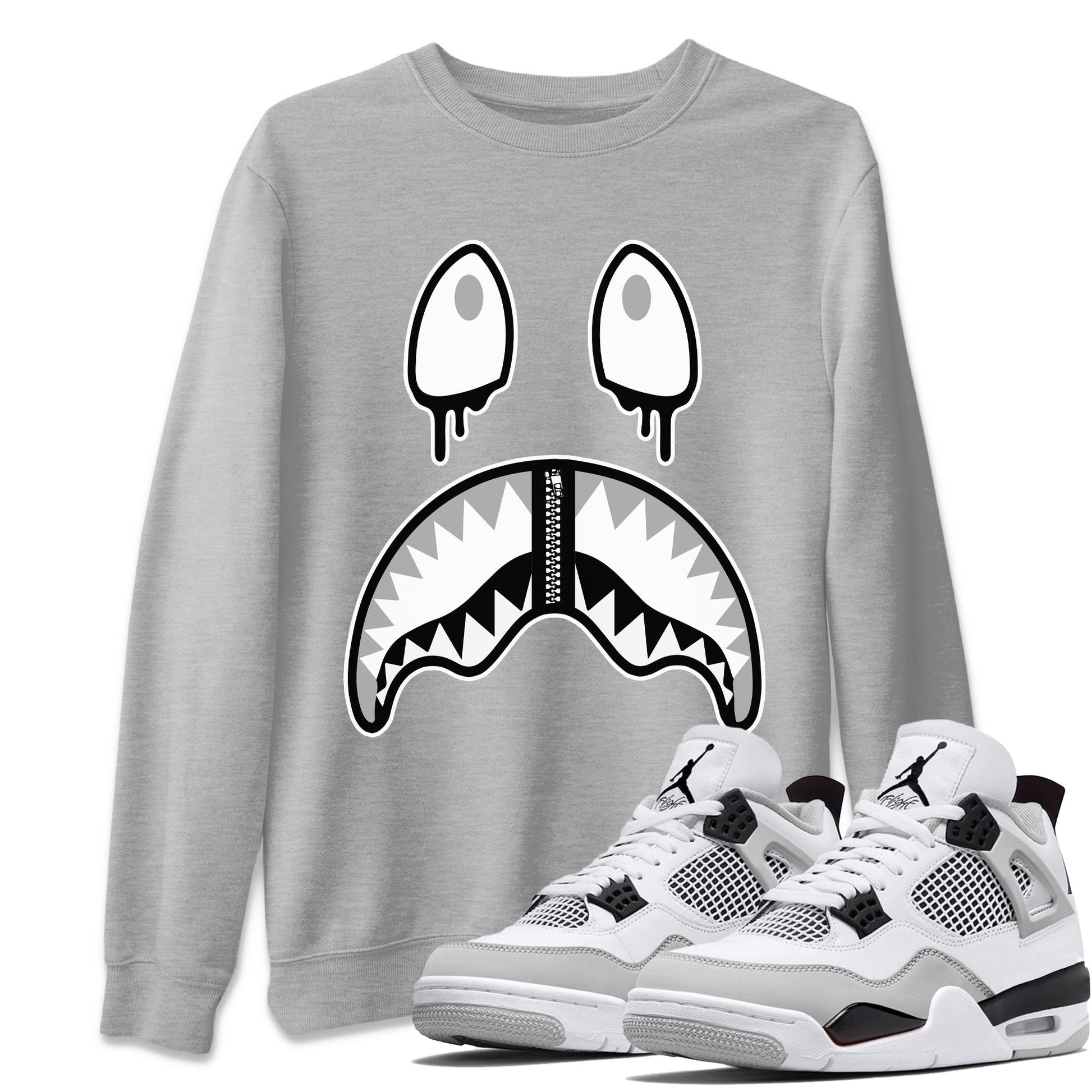 Jordan 4 Military Black Sneaker Match Tees Shark Face Sneaker Tees Jordan 4 Military Black Sneaker Release Tees Unisex Shirts