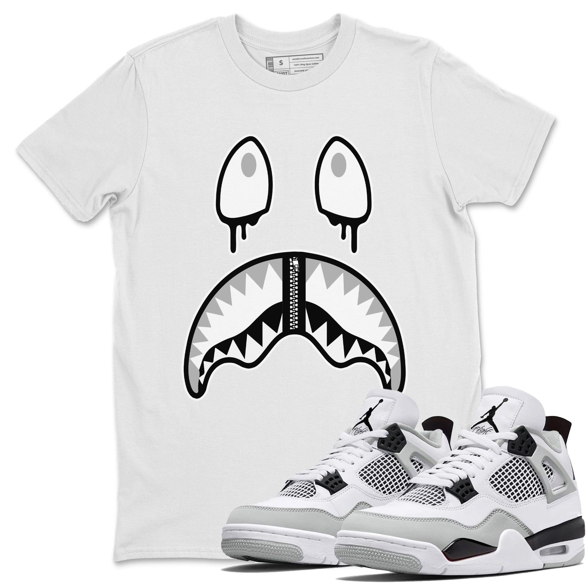Jordan 4 Military Black Sneaker Match Tees Shark Face Sneaker Tees Jordan 4 Military Black Sneaker Release Tees Unisex Shirts