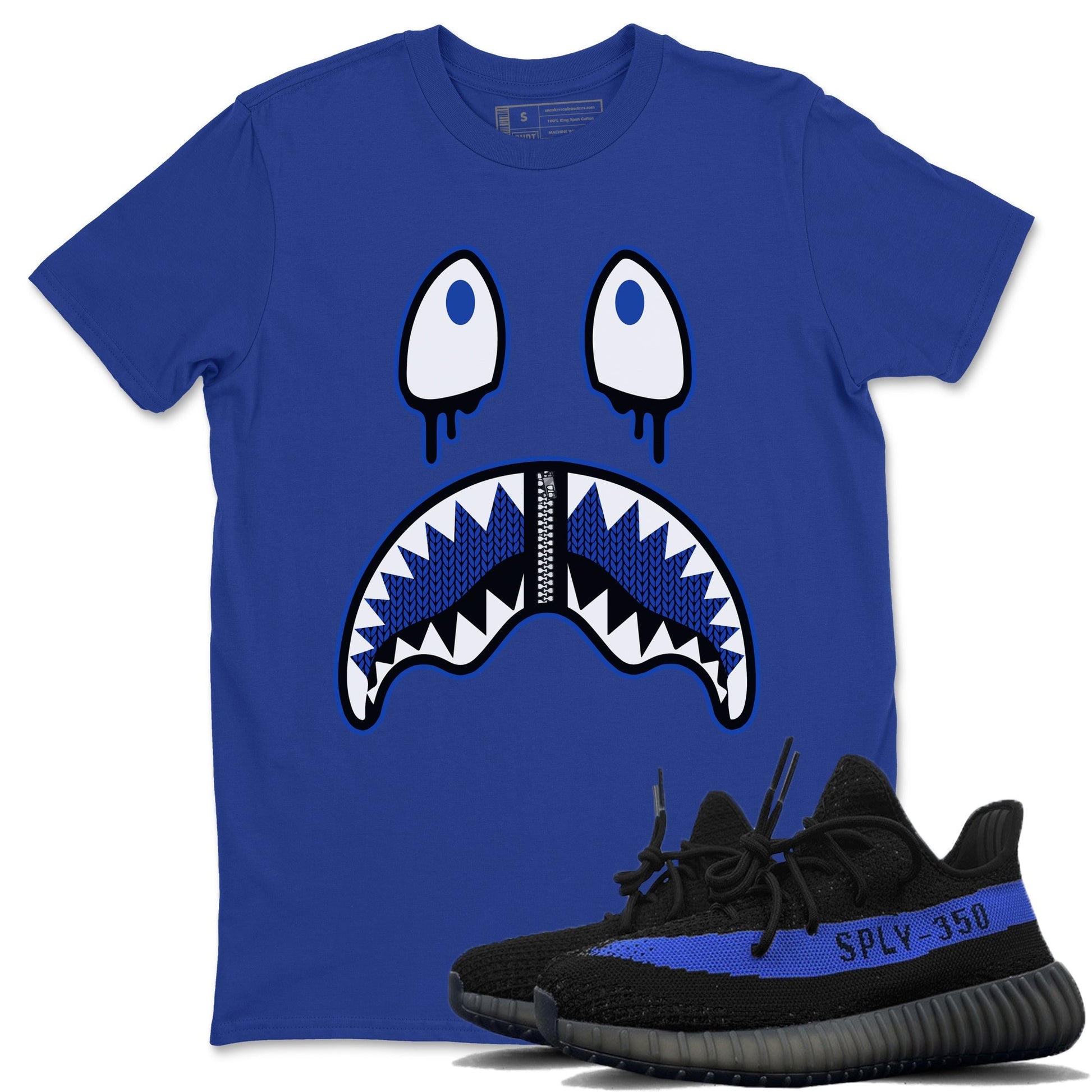 Yeezy 350 Dazzling Blue Sneaker Match Tees Shark Face Sneaker Tees Yeezy 350 Dazzling Blue Sneaker Release Tees Unisex Shirts