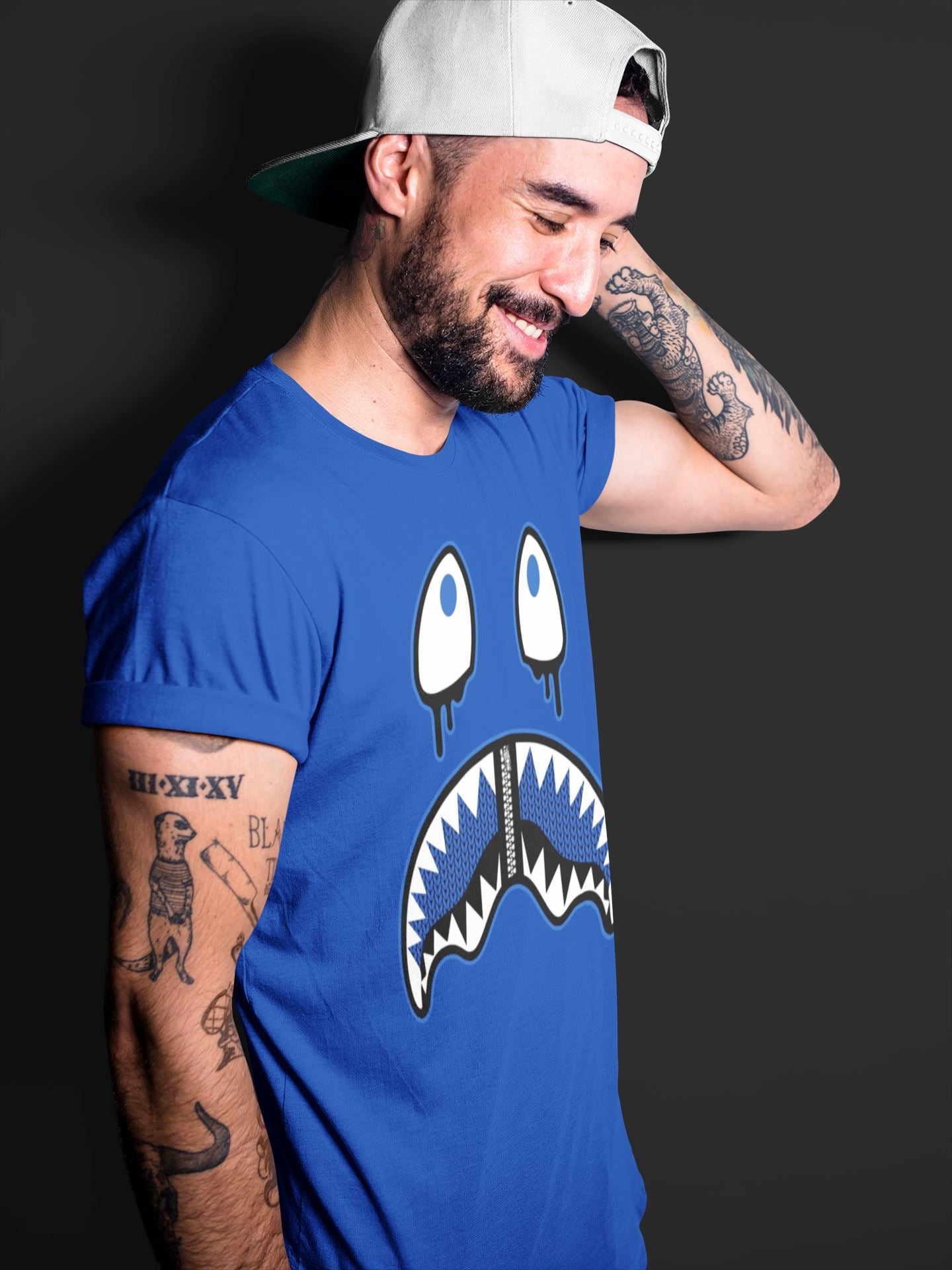 Yeezy 350 Dazzling Blue Sneaker Match Tees Shark Face Sneaker Tees Yeezy 350 Dazzling Blue Sneaker Release Tees Unisex Shirts