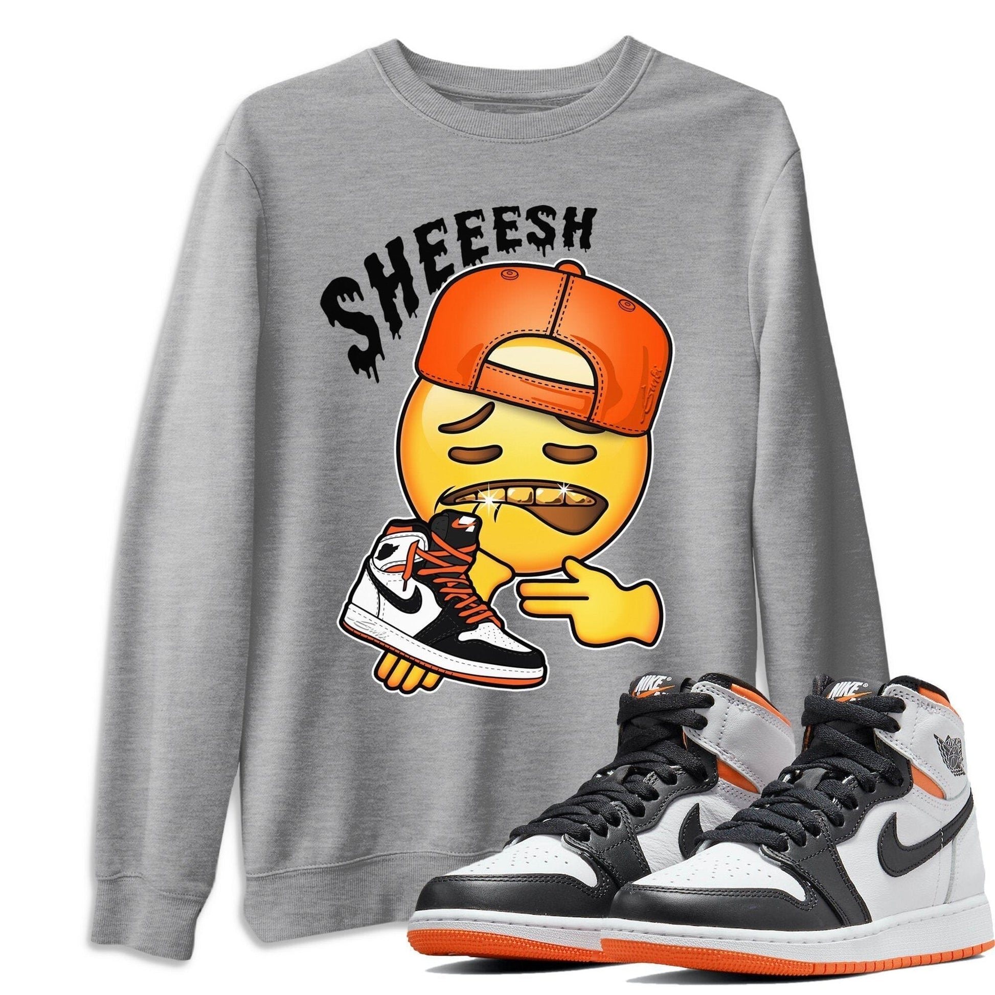 Jordan 1 Electro Orange Sneaker Match Tees Sheesh Sneaker Tees Jordan 1 Electro Orange Sneaker Release Tees Unisex Shirts
