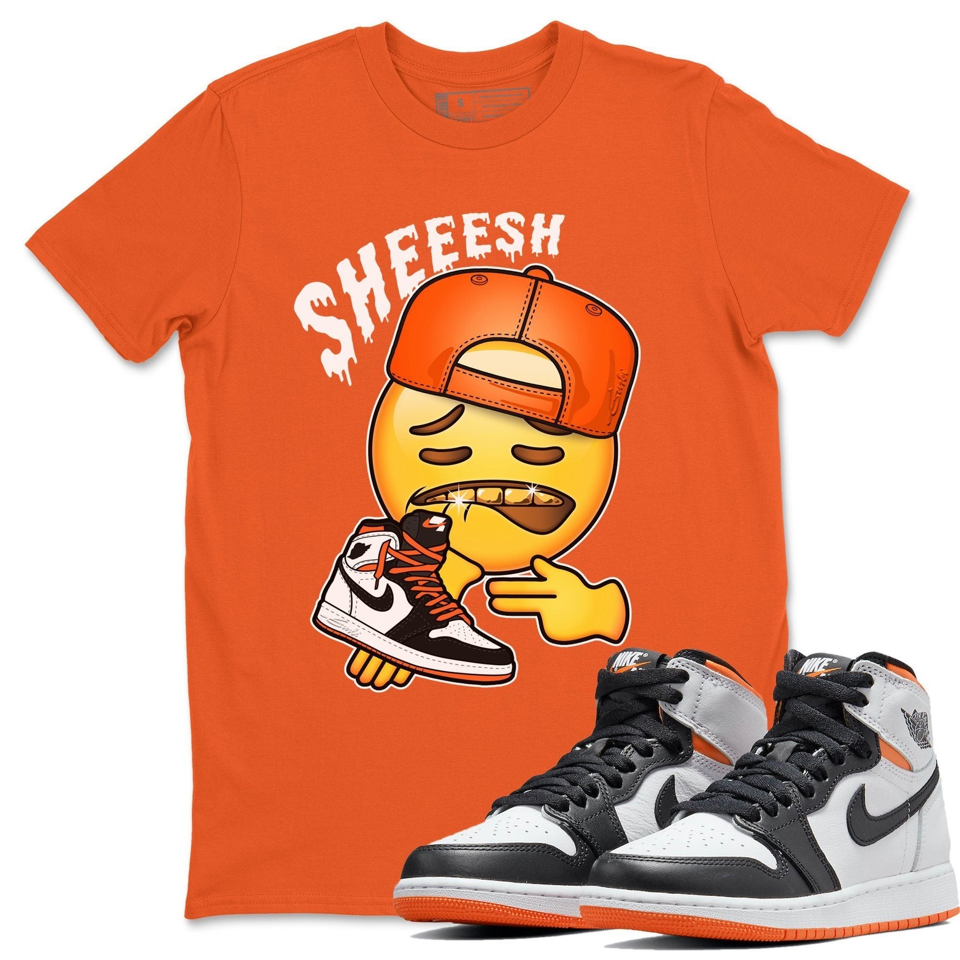 Jordan 1 Electro Orange Sneaker Match Tees Sheesh Sneaker Tees Jordan 1 Electro Orange Sneaker Release Tees Unisex Shirts