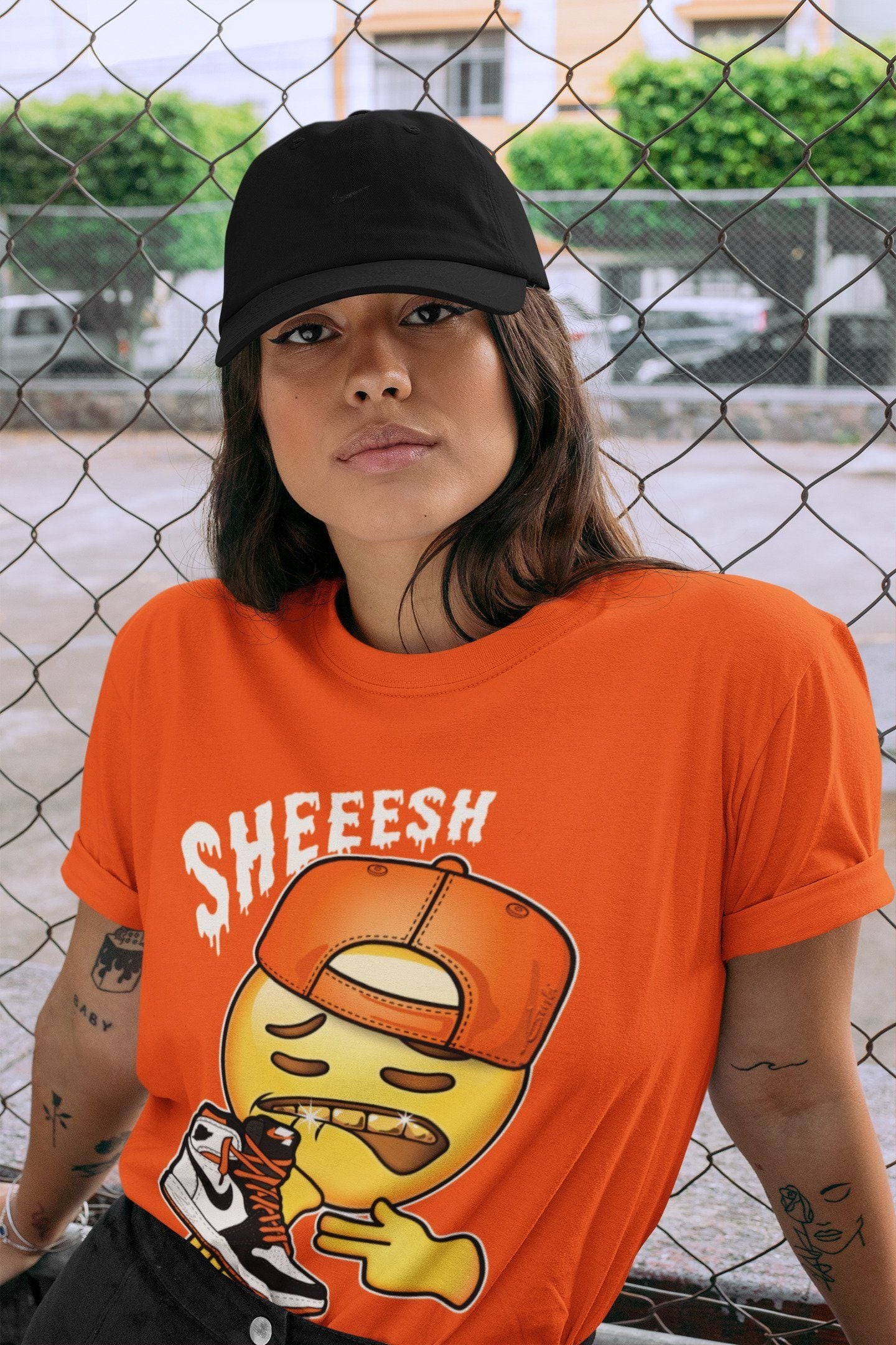 Jordan 1 Electro Orange Sneaker Match Tees Sheesh Sneaker Tees Jordan 1 Electro Orange Sneaker Release Tees Unisex Shirts