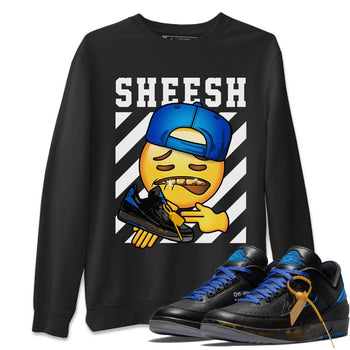 Jordan 2 OFF-WHITE Black Blue Sneaker Match Tees Sheesh Sneaker Tees Jordan 2 OFF-WHITE Black Blue Sneaker Release Tees Unisex Shirts