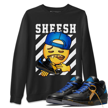 Jordan 2 OFF-WHITE Black Blue Sneaker Match Tees Sheesh Sneaker Tees Jordan 2 OFF-WHITE Black Blue Sneaker Release Tees Unisex Shirts