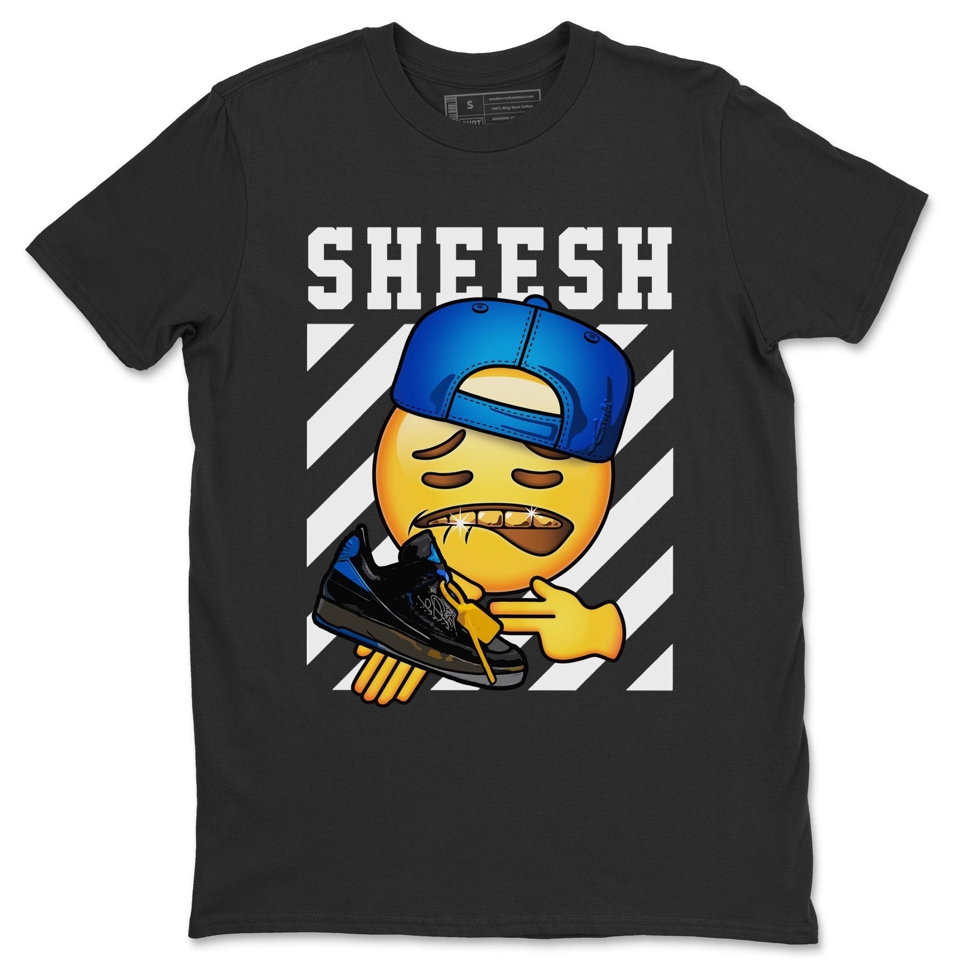 Jordan 2 OFF-WHITE Black Blue Sneaker Match Tees Sheesh Sneaker Tees Jordan 2 OFF-WHITE Black Blue Sneaker Release Tees Unisex Shirts