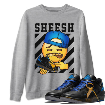 Jordan 2 OFF-WHITE Black Blue Sneaker Match Tees Sheesh Sneaker Tees Jordan 2 OFF-WHITE Black Blue Sneaker Release Tees Unisex Shirts