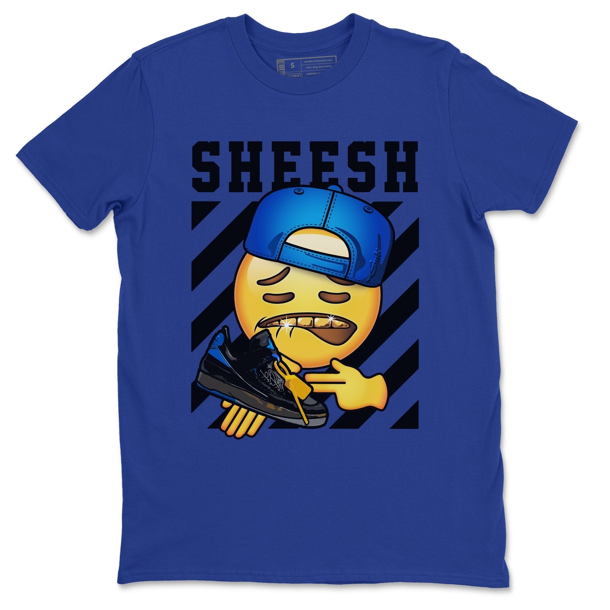 Jordan 2 OFF-WHITE Black Blue Sneaker Match Tees Sheesh Sneaker Tees Jordan 2 OFF-WHITE Black Blue Sneaker Release Tees Unisex Shirts