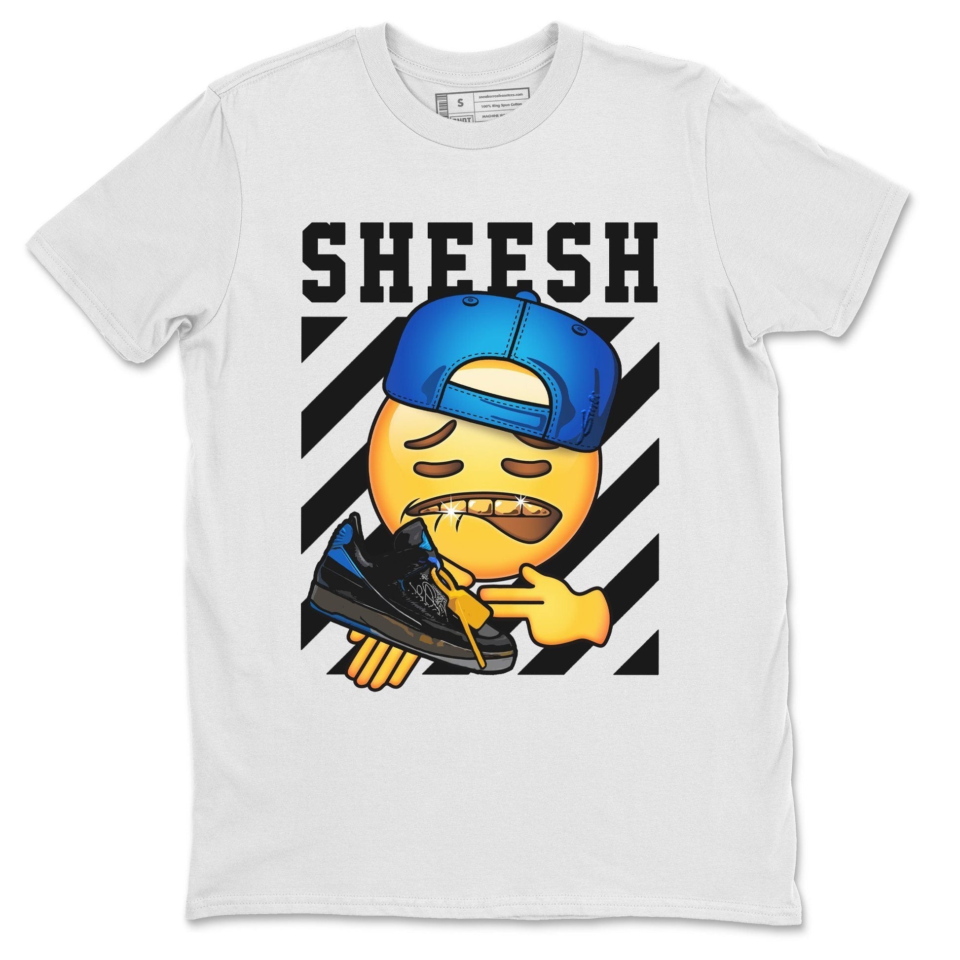 Jordan 2 OFF-WHITE Black Blue Sneaker Match Tees Sheesh Sneaker Tees Jordan 2 OFF-WHITE Black Blue Sneaker Release Tees Unisex Shirts