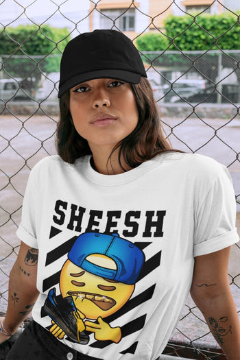 Jordan 2 OFF-WHITE Black Blue Sneaker Match Tees Sheesh Sneaker Tees Jordan 2 OFF-WHITE Black Blue Sneaker Release Tees Unisex Shirts