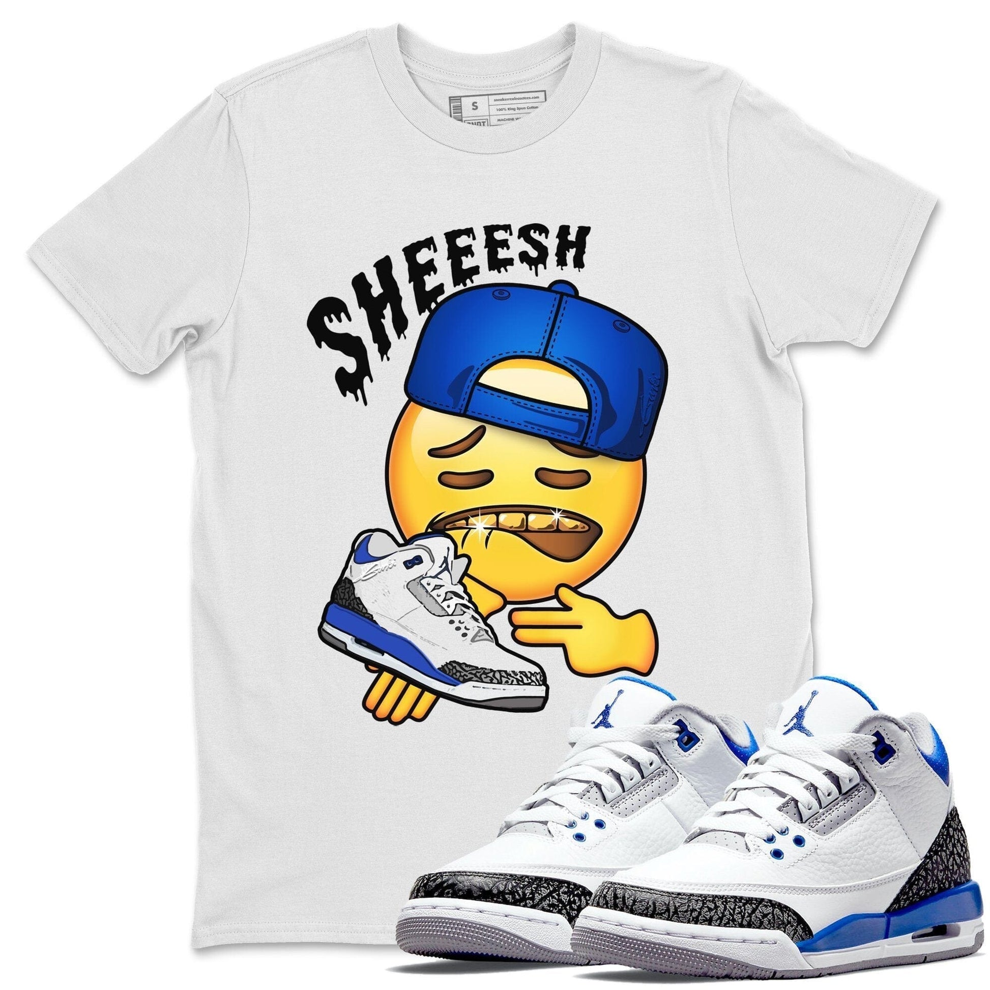 Jordan 3 Racer Blue Sneaker Match Tees Sheesh Sneaker Tees Jordan 3 Racer Blue Sneaker Release Tees Unisex Shirts